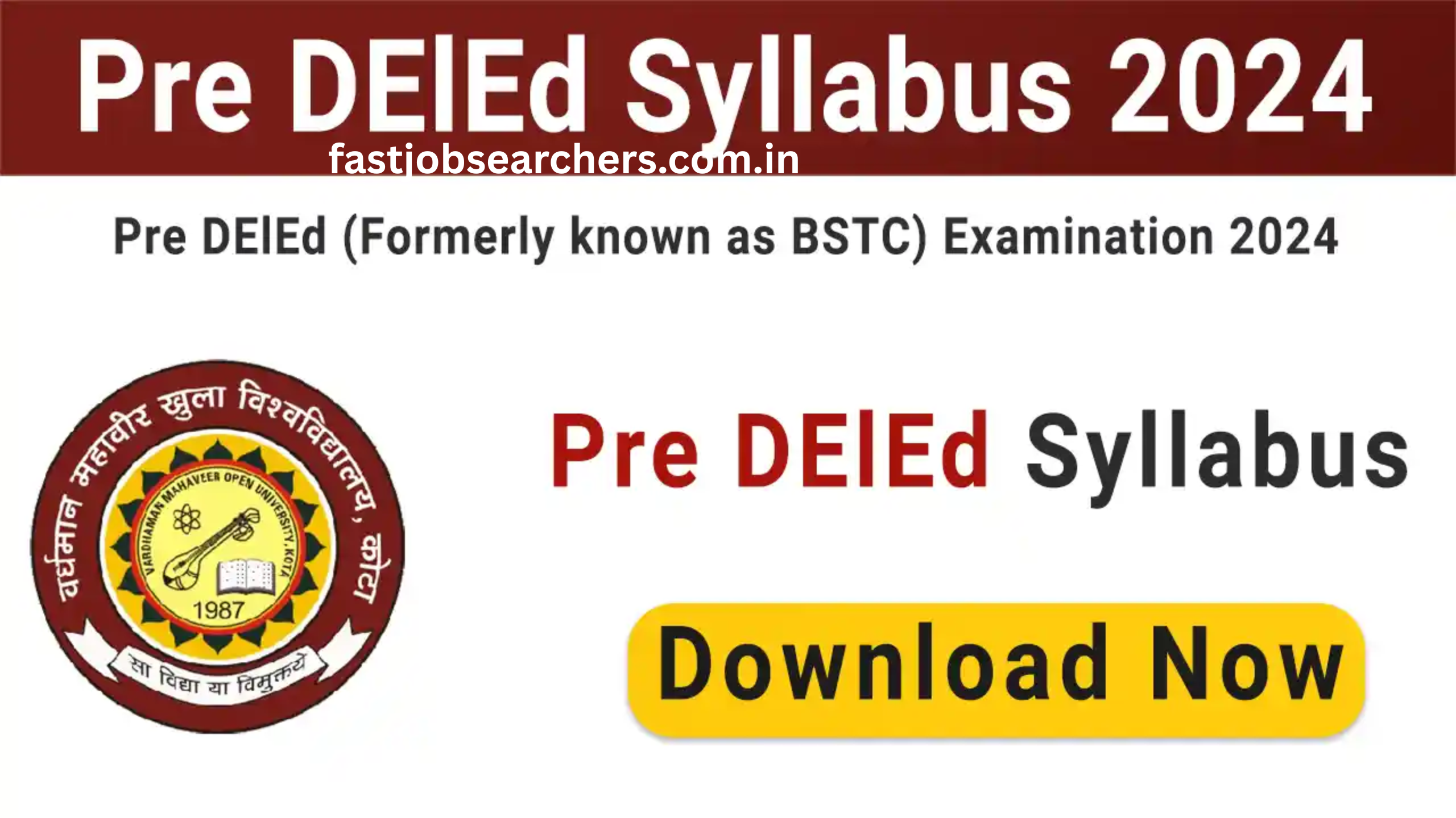 Rajasthan BSTC Pre DElEd Syllabus 2024 PDF Download
